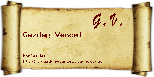Gazdag Vencel névjegykártya
